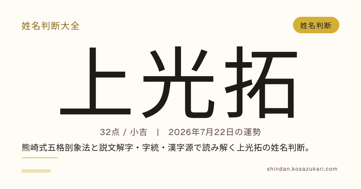 五體漢字索編 上・下 別冊　姓名出典名日中照合表 上光 拓 - 姓名判断