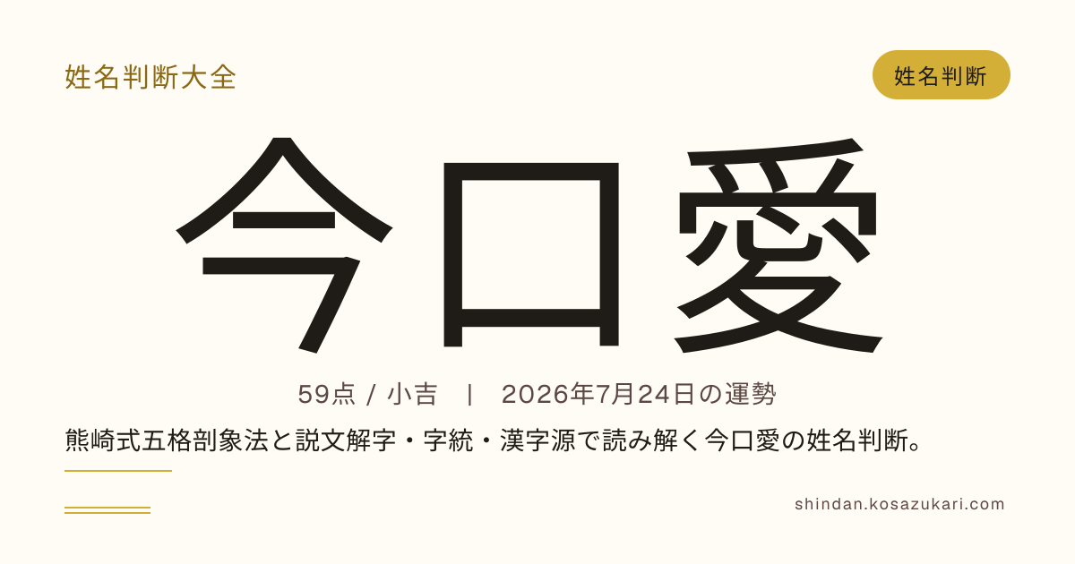 今口 愛 - 姓名判断