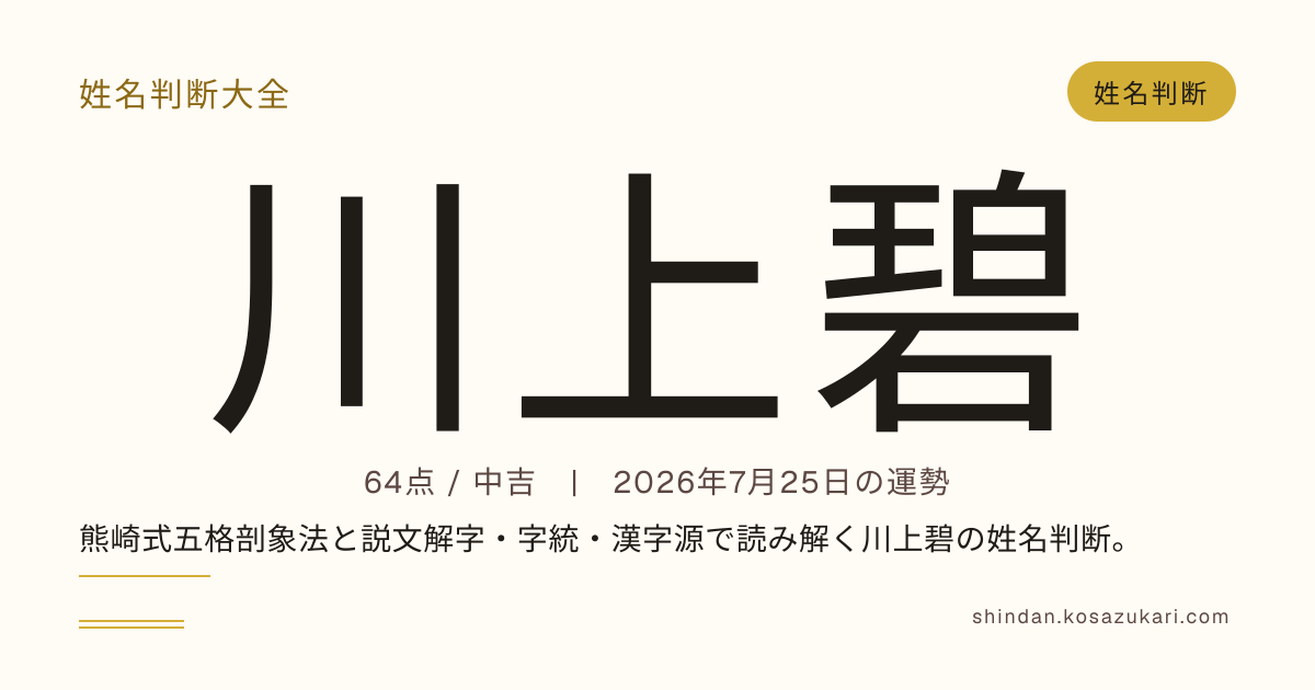 川上 碧 - 姓名判断